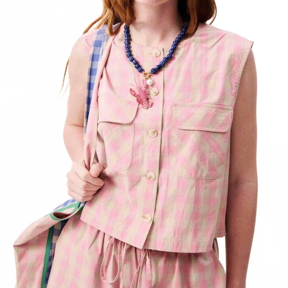 NEW FRNCH aurora vest in pink
